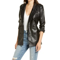 BLANKNYC – The Nightingale Black Faux Leather Blazer