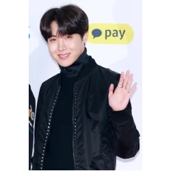 BTS J hope Black Square Studs Classic Black Bomber Jacket BTS J hope Black Square Studs Classic Black Bomber Jacket