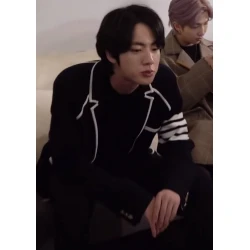 BTS Jin Navy Blue Suit Jacket With Pockets