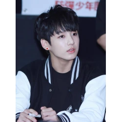BTS Jungkook Black Loose Baseball Jacket