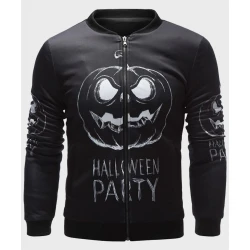 Black Bomber Halloween Party Jacket Black Bomber Halloween Party Jacket