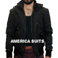Black Cotton Jacket For Men