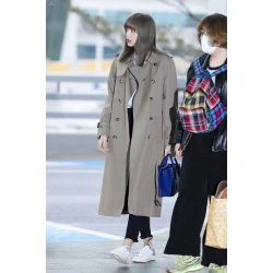 BlackPink Lisa Beige Airport Fashion Coat