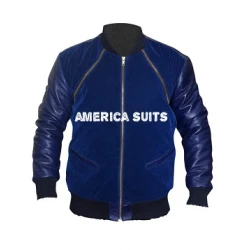 Blue Leather Jacket For Men