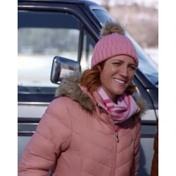 Christmas with the Campbells Brittany Snow Pink Puffer Jacket