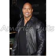 The Rock Dwayne Johnson Black Faster Leather Jacket
