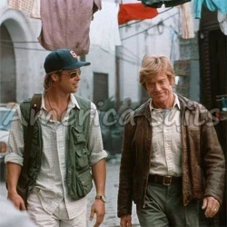 Robert Redford Brown Distressed Leather Jacket From The Spy Game