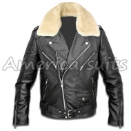 Mens Biker Jacket With Fur