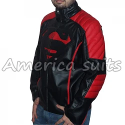 New Superman Cool Colors Black And Red Leather Jackets