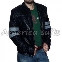 Mens Windy Denim Slimfit Black Leather Jacket Mens Windy Denim Slimfit Black Leather Jacket