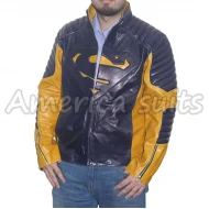 Superman Men Of Steel Smallville Blue And Yellow Leather Jacket