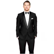 Channing Tatum Black Shawl Lapel Tuxedo