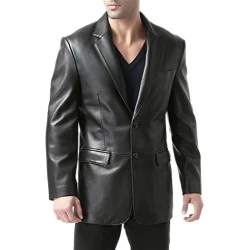 Men Black Lambskin Soports Blazer