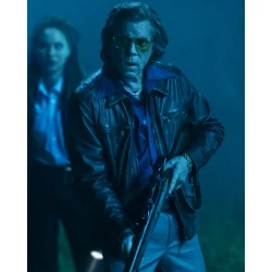 Cocaine Bear 2023 Eddie Black Leather Jacket