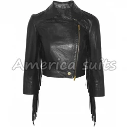Diane Von Furstenberg Fringed Leather Jacket