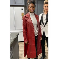 Exceptional Beings 2023 Athena Red Leather Coat