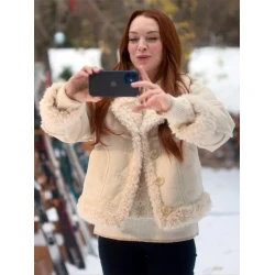 Falling For Christmas Lindsay Lohan Shearling Jacket