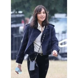 Gal Gadot Heart of Stone 2023 Cropped Blue Jacket