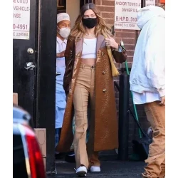 Hailey Bieber Leather Coat Hailey Bieber Leather Coat