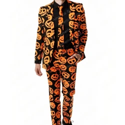 Halloween Pumpkin Printed Suit