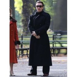Halston Ewan McGregor Black Belted Wool Coat Halston Ewan McGregor Black Belted Wool Coat