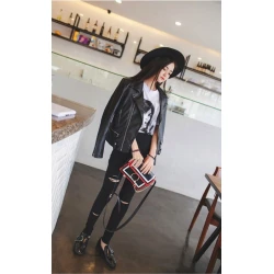 Jennie BlackPink Black Motorcycle Leather Jacket Jennie BlackPink Black Motorcycle Leather Jacket