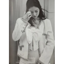 Jennie BlackPink White Tweed Wool Jacket Jennie BlackPink White Tweed Wool Jacket