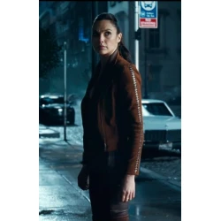 Justice League Gal Gadot Brown Leather Jacket Justice League Gal Gadot Brown Leather Jacket