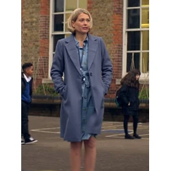 Karen Newman Trying  Grey Trench Coat