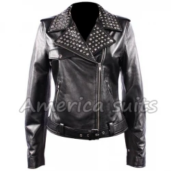 Keira Knightley Black leather Jacket