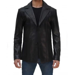 Two Lapel Button Black Blazer