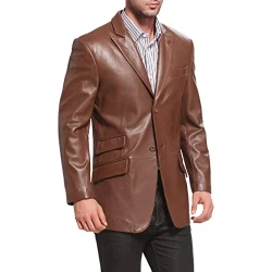 Leather Lambskin Sport Brown Blazer Men