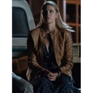 Lily Cowles Roswell New Mexico Brown Leather Jacket