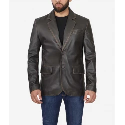Men Ruboff Brown Leather Blazer