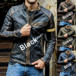 Men Vintage Cafe Racer Motorbike jacket