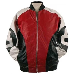 Mens 8 Ball Logo Leather Jacket