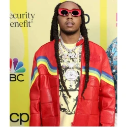 Migos Culture III Red Leather Jacket