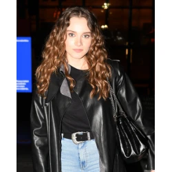 Miray Daner Black Leather Coat