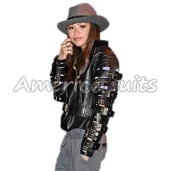 Zendaya Dancing With The Stars celebrity leather jacket Zendaya Dancing With The Stars celebrity leather jacket