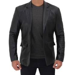 Black Blazer Two Button Men