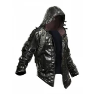 Pubg Black Leather Hoodie