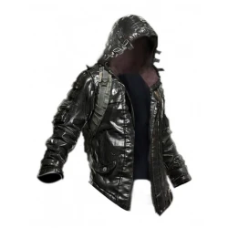 Pubg Black Leather Hoodie Pubg Black Leather Hoodie