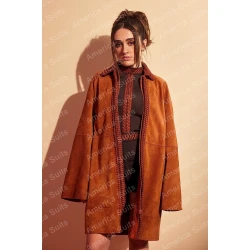 Rachel Sennott Bottoms 2023 Suede Coat Rachel Sennott Bottoms 2023 Suede Coat