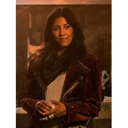 Stephanie Beatriz Twisted Metal Velvet Blazer