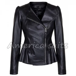 Stylish Ladies Black Leather Jacket for Ladies