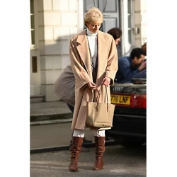 The Crown S05 Princess Diana Beige Coat