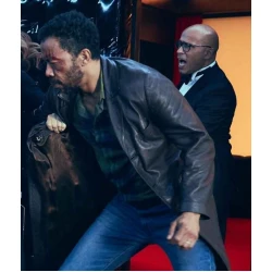 The Last Mercenary 2021 Black Leather Coat