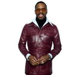 The Running Man 2025 Colman Domingo Maroon Jacket