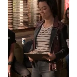 The Sex Lives of College Girls Alicia Purple and Black Leather Jacket