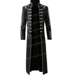 Vergil Leather Coat Halloween Cosplay Costume